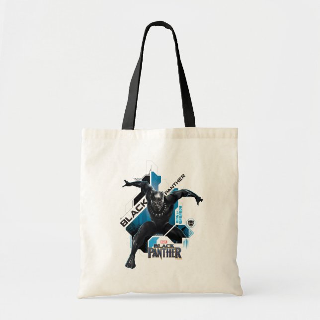 Tote Bag Panthère noire | Graphique de caractères haute tec (Devant)