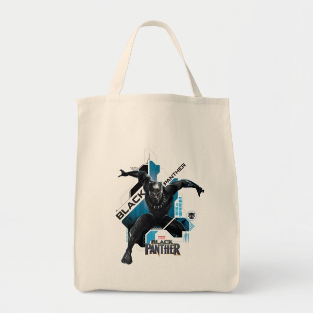 Tote Bag Panthère noire | Graphique de caractères haute tec (Devant)