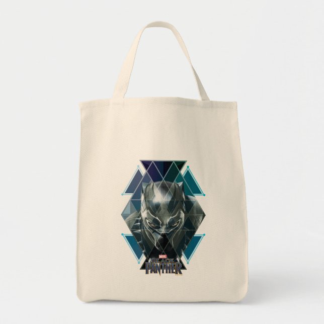 Tote Bag Panthère noire | Motif de caractères géométriques (Devant)