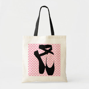 Tote Bag Pantoufles Fourre-tout de ballet de noir de point
