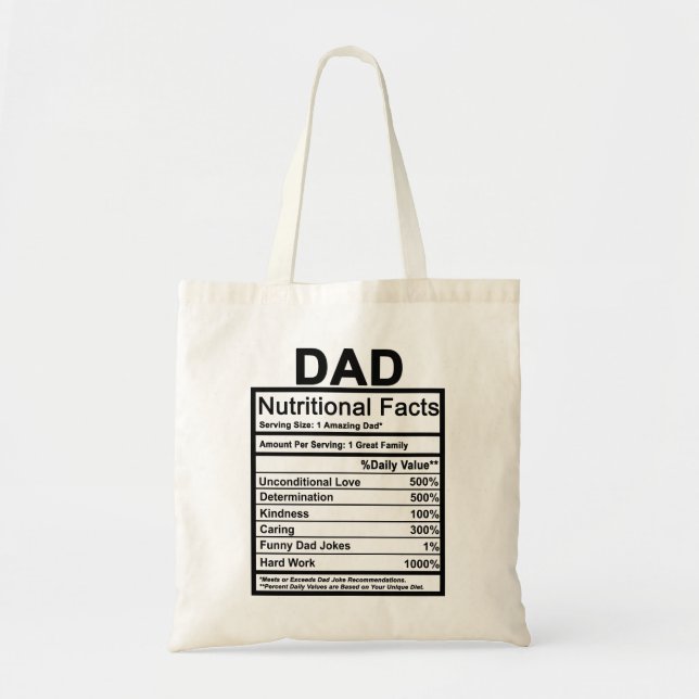 Tote Bag Papa - Faits nutritionnels (Devant)