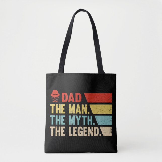Tote Bag Papa. L'Homme, Le Mythe, La Légende. (Devant)