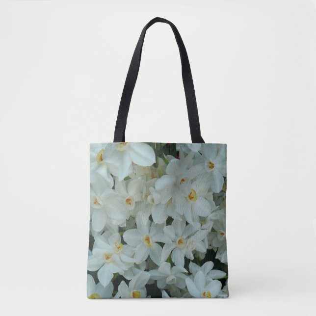 Tote Bag Paperwhite Narcissus Fleurs blanches délicates (Devant)