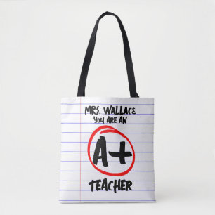 Tote Bag Papier revêtu d'un carnet A* A+ mode enseignante