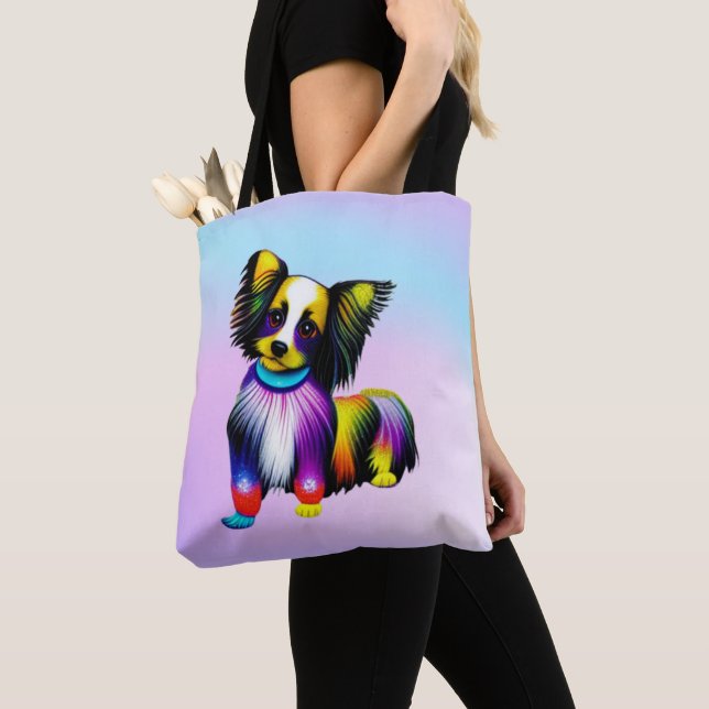 Tote Bag Papillion Pop Art Pastel (De près)