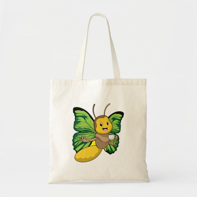 Tote Bag Papillon avec la coupe de café (Devant)
