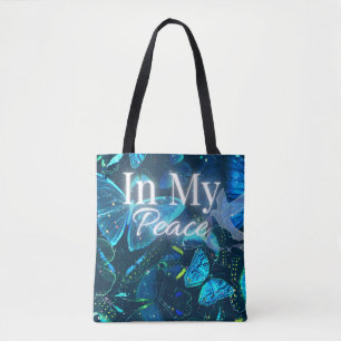 Tote Bag Papillon bleu caprice Esthétique Calme Citation d'