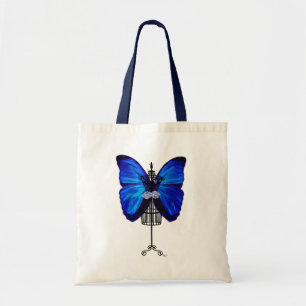 Tote Bag Papillon bleu mannequin