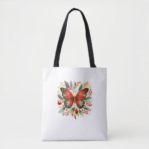 Tote Bag Papillon botanique élégant Fleur de luxe Nature