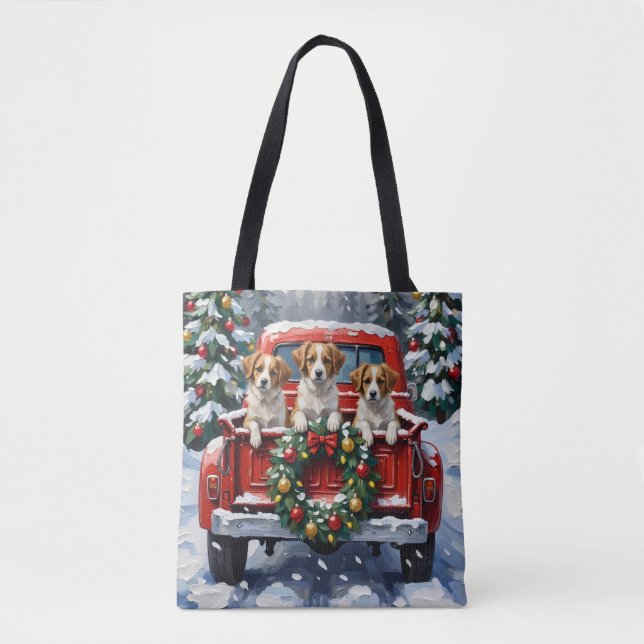Tote Bag Papillon Christmas Red Truck Holiday (Devant)