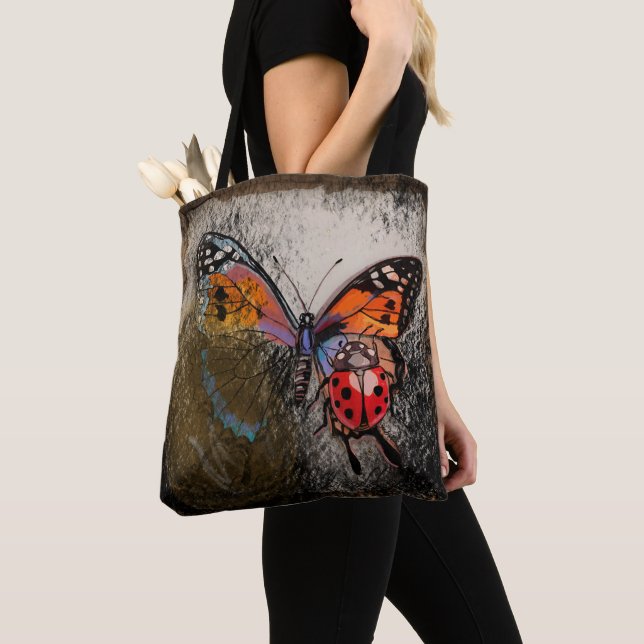 Tote Bag Papillon et coccinelle (De près)