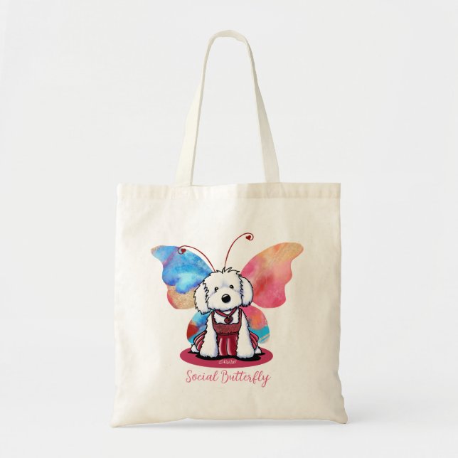 Tote Bag Papillon maltais KiniArt (Devant)