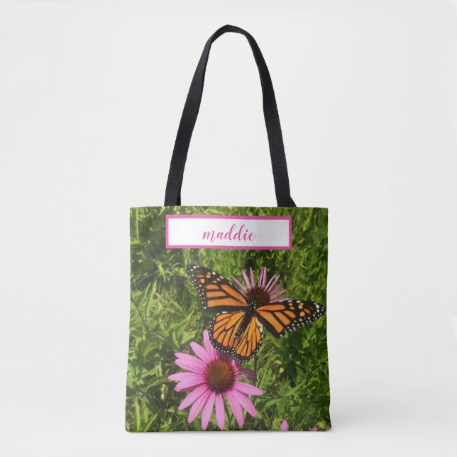 Tote Bag Papillon Monarque sur Echinacea Cone Flower Photo (Devant)