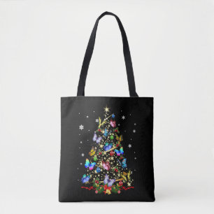 Tote Bag Papillon Noël Arbre Lumières Femmes Filles Noël B