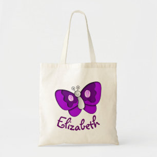 Tote Bag Papillon pourpre nommé fait sur commande
