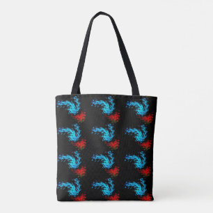 Tote Bag Papillon raggedy sur Rose, Papillon raggedy en Ro
