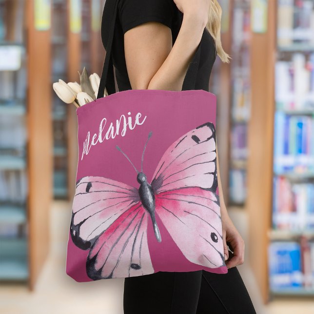 Tote Bag Papillon rose gras tendance (Créateur téléchargé)