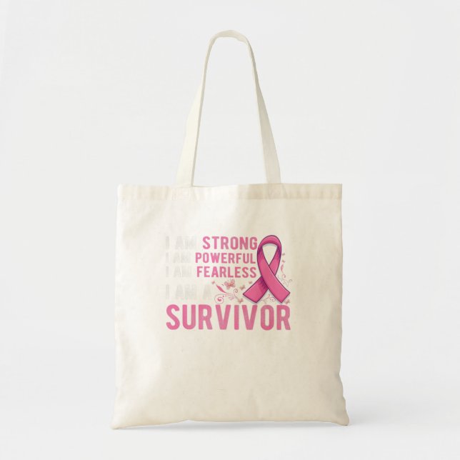 Tote Bag Papillon rose mou pour soutenir le cancer du sein (Devant)