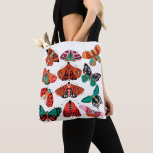 Tote Bag Papillon rouge et papillon vert