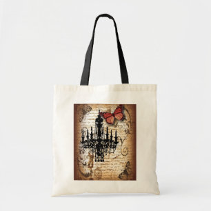 Tote Bag papillon steampunk paris chandelier vintage