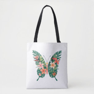 Tote Bag Papillon tropical avec Vibes de l'île aux ailes fl