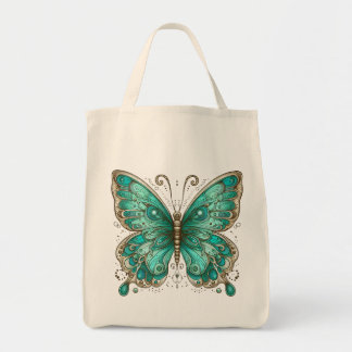 Tote Bag Papillon turquoise élégant