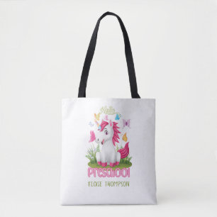 Tote Bag Papillon Unicorn Preschool Retour à l'école