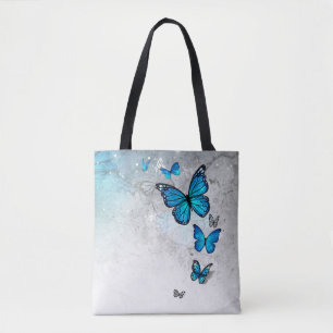 Tote Bag Papillons bleu et argent