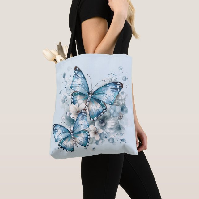Tote Bag Papillons bleus (De près)