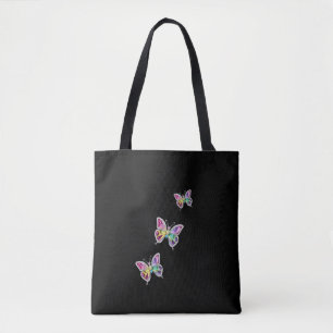 Tote Bag Papillons en cristal arc-en-ciel
