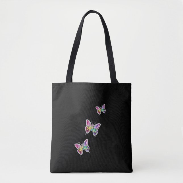 Tote Bag Papillons en cristal arc-en-ciel (Devant)