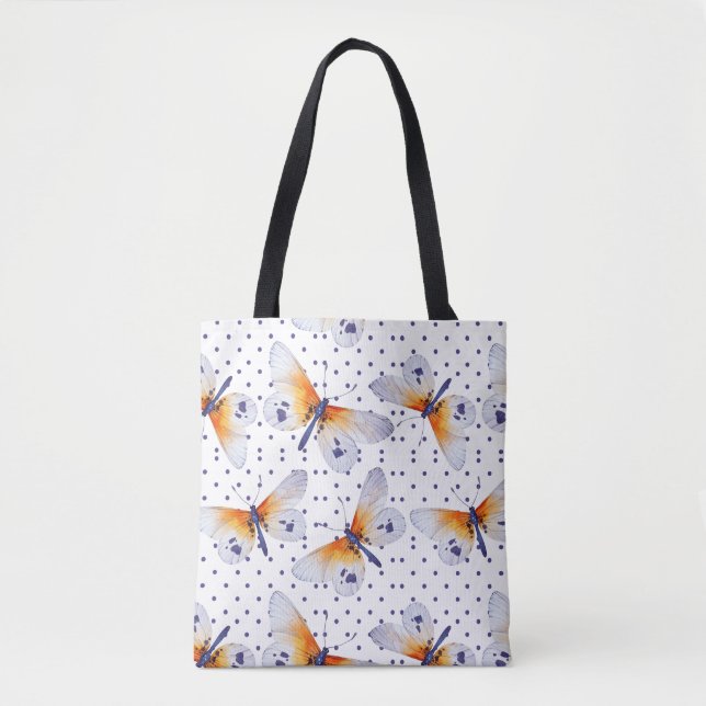 Tote Bag Papillons Et Point Polka (Devant)