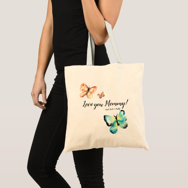 Tote Bag Papillons, le jour de mère personnalisée (Devant (produit))