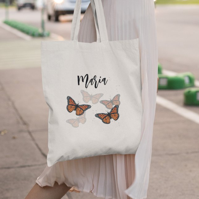 Tote Bag Papillons Monarque Personnalisés simples (Monarch butterfly personalized tote bag. )