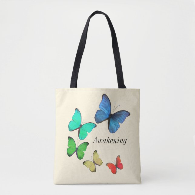 Tote Bag Papillons multicolores (Devant)