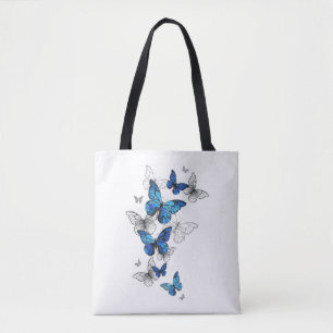 Tote Bag Papillons volants bleus Morpho
