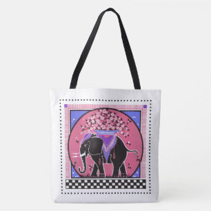 Tote Bag Parade des éléphants en rose