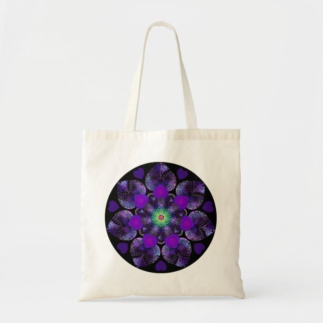 Tote Bag Parapluie violet & coeurs .7 (Devant)