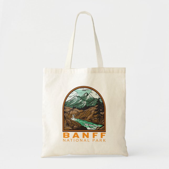 Tote Bag Parc national Banff Canada Vintage Voyage (Devant)
