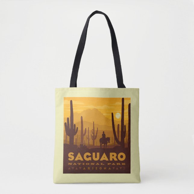 Tote Bag Parc national Carré du Saguaro | Arizona (Devant)