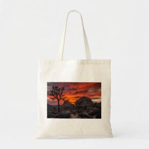 Tote Bag Parc national de Joshua Tree Coucher de soleil rou