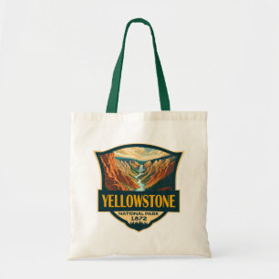 Tote Bag Parc national de Yellowstone Grand Canyon Art rétr