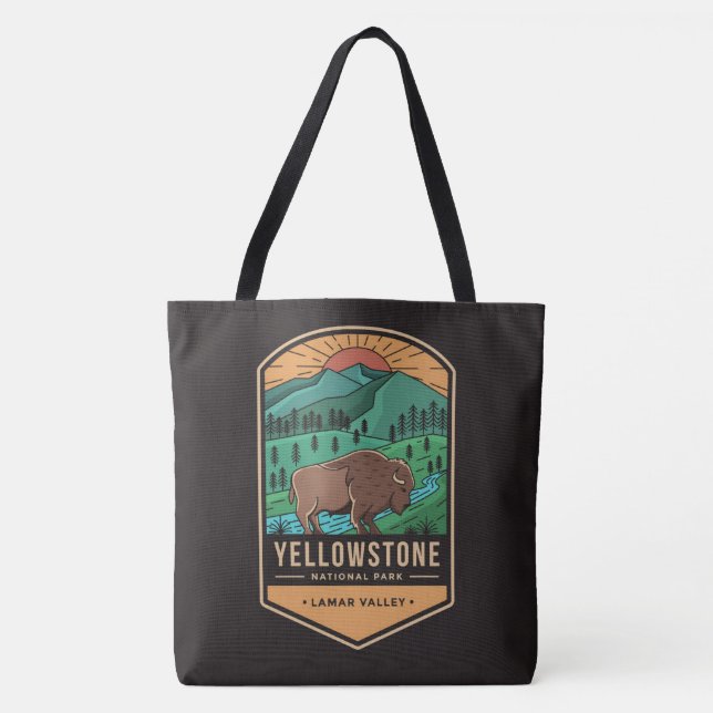 Tote Bag Parc national de Yellowstone Vallée de Lamar (Devant)