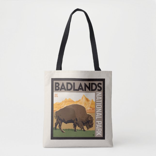 Tote Bag Parc national des Badlands | Buffalo (Devant)