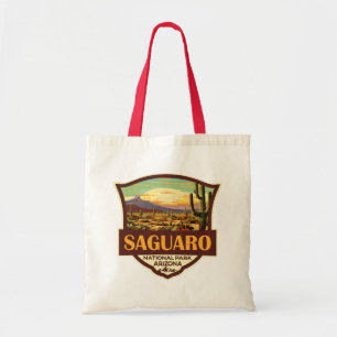 Tote Bag Parc national du Saguaro Illustration Rétro