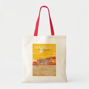 Tote Bag Parc national du Serengeti Zebra Travel Art Vintag