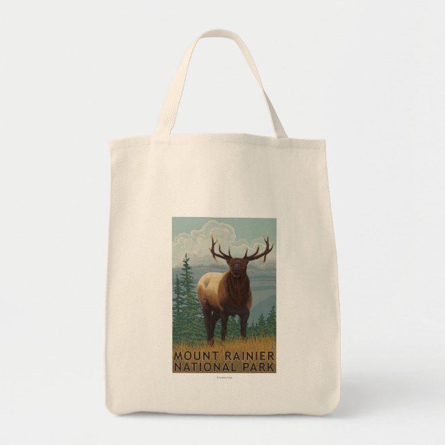 Tote Bag Parc national Rainier, WashingtonElk Scene (Devant)