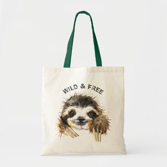 Tote Bag Parcelle d'aquarelle libre et sauvage customisée (Devant)