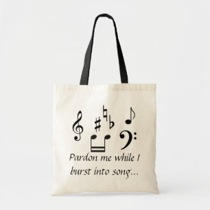 Tote Bag Pardonnez-moi tandis que j'éclate dans la chanson