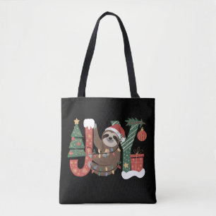 Tote Bag Paresseux de Noël Arbre de Fêtes Cadeaux Joie Mign